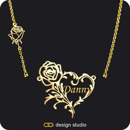 Grand victorian initial necklace - Y / Gold,The Rose Petal Name Necklace - Gold,Item Personalization