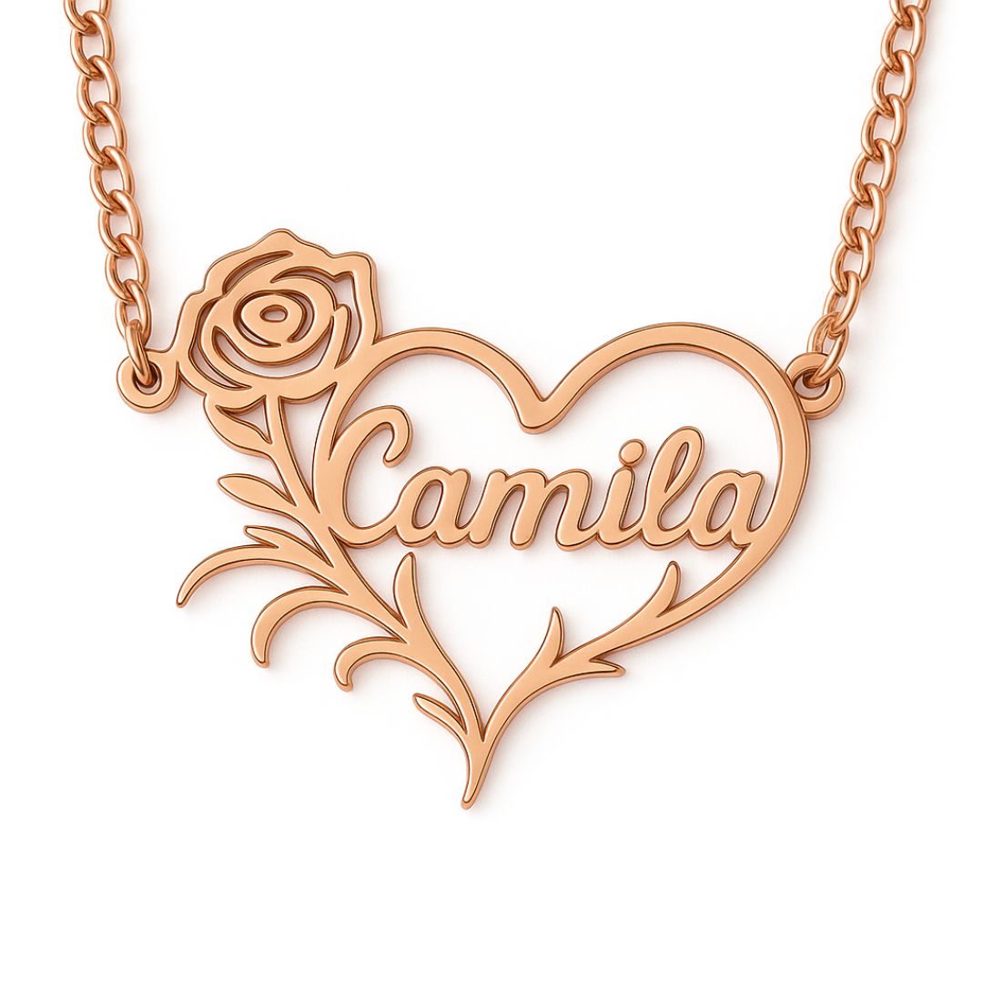 El pétalo de rosa - Collar con nombre personalizado CustomGld