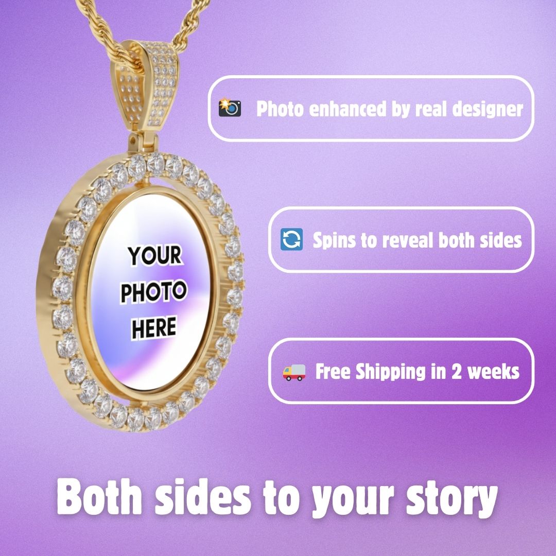 Custom Spinning Heart Photo Pendant