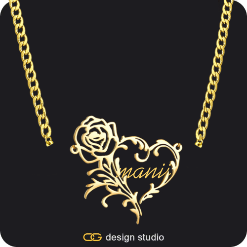 Clover Initial Necklace - M / 16 inch,The Essential Name Necklace,Item Personalization,The Rose Petal Name Necklace - Gold,Item Personalization
