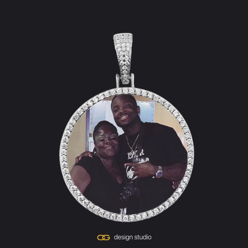 Custom Photo Pendant - Silver / Circle (3 cm) / Cuban (10mm)