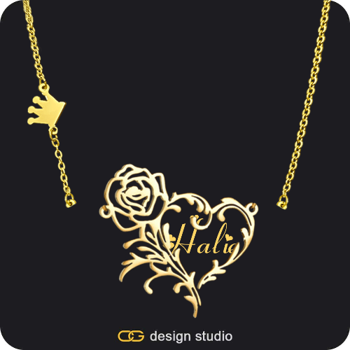 The Rose Petal Name Necklace - Gold,Item Personalization