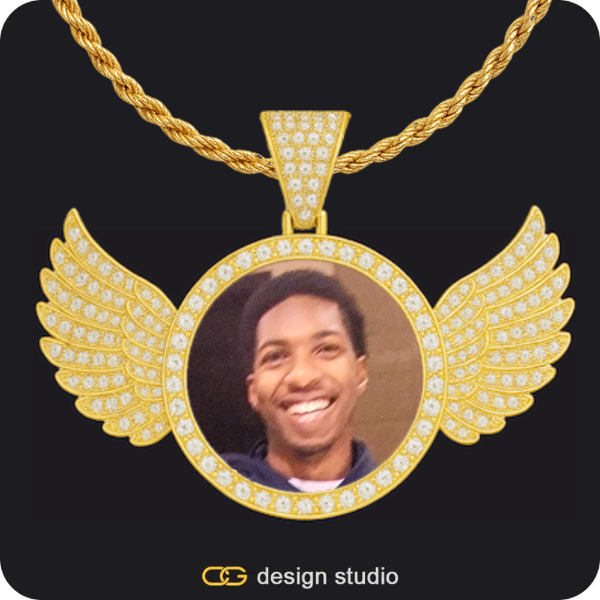 Custom Photo Pendant,Pendant Upgrade - Wings Pendant