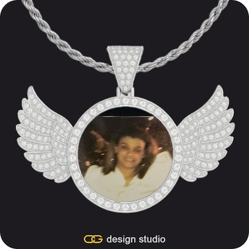 Custom Photo Pendant,Pendant Upgrade - Wings Pendant