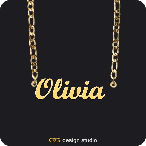 Baguette Letter - M / Gold,The Essential Name Necklace,Chain Upgrade - Figarro,The Essential Name Necklace,Chain Upgrade - Figarro