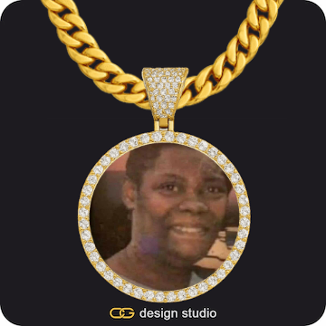 Arial Letter - L / Gold,Custom Photo Pendant,Chain Upgrade - 10mm Cuban