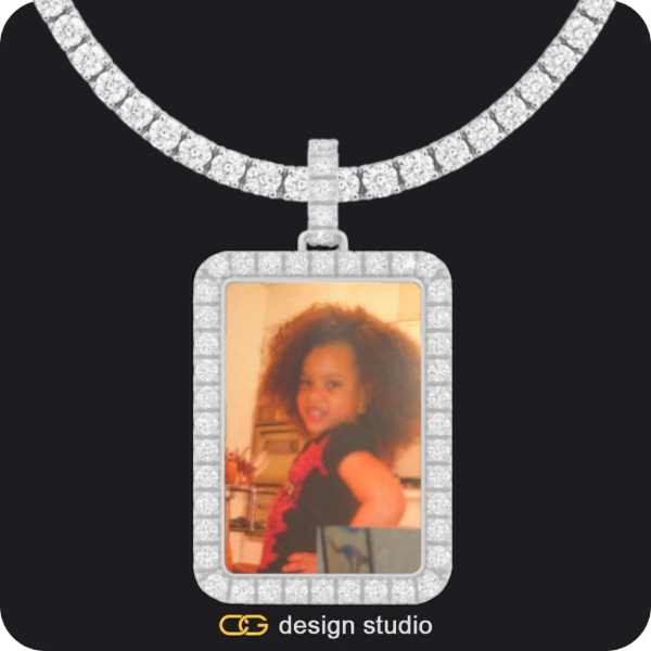 Custom Rectangle Photo Pendant,Chain Upgrade