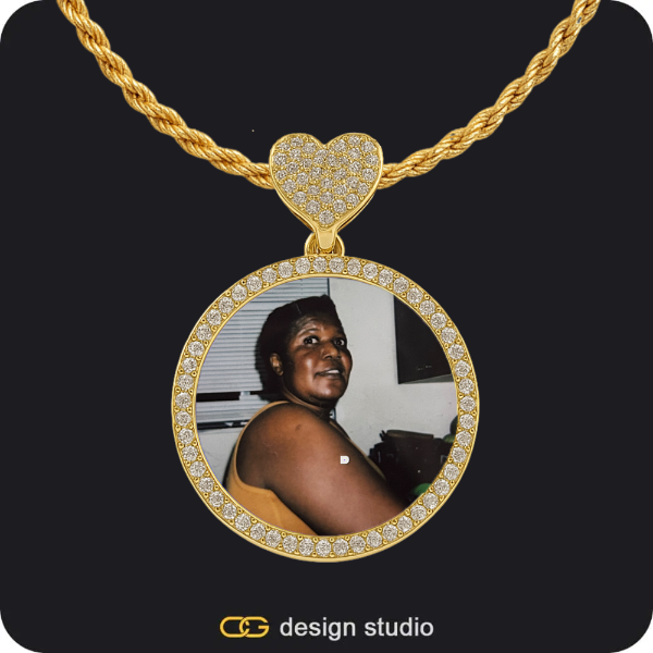 Custom Charm-Top Photo Pendant,Custom Heart Photo Pendant