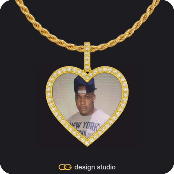 Custom Heart Photo Pendant