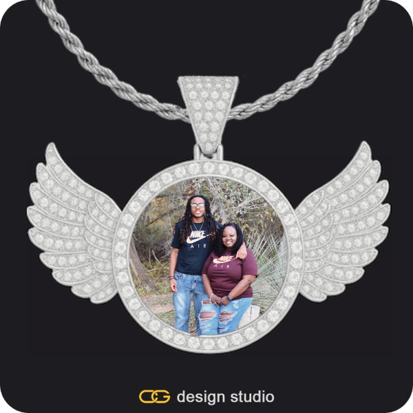 Custom Photo Pendant: Wings,Custom Photo Pendant,Pendant Upgrade,Custom Photo Pendant: Wings