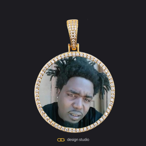 Custom Photo Pendant - Gold / Circle (4 cm) / Cuban (10mm)