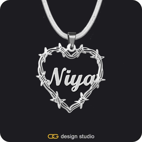 Bichota Heart Name Necklace,Item Personalization