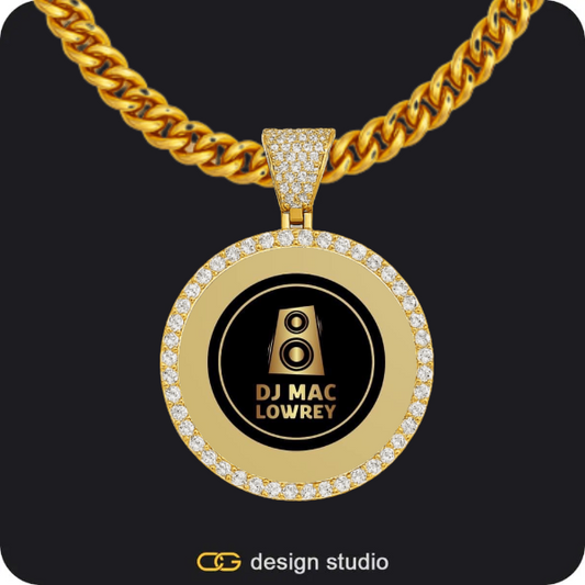 Custom Photo Pendant - Gold / Circle (3 cm) / Cuban (5mm)