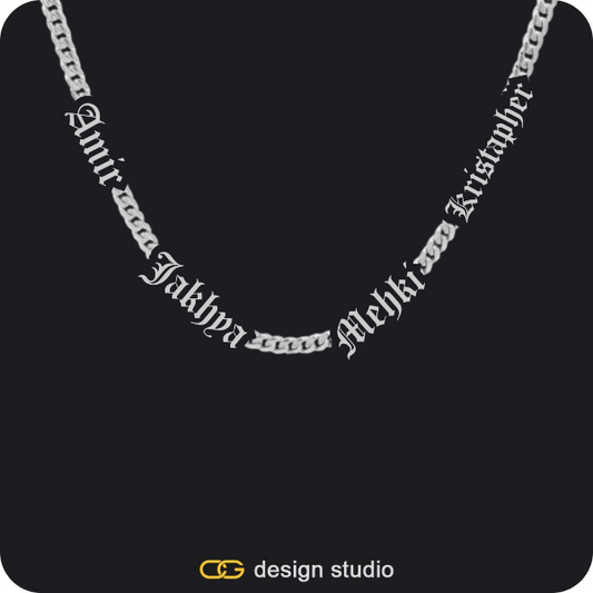 The multi-name necklace,Clover Initial Necklace - K / 18 inch,Custom Photo Pendant - Silver / Rectangle / Cuban (3mm),Custom Photo Pendant - Silver / Circle (4 cm) / Cuban (3mm)