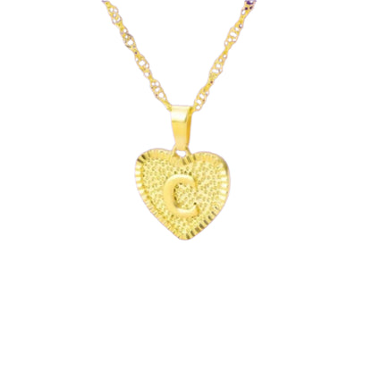 Heart initial necklace