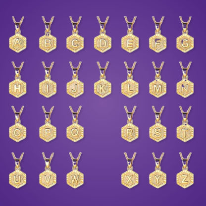 Hexagon initial necklace