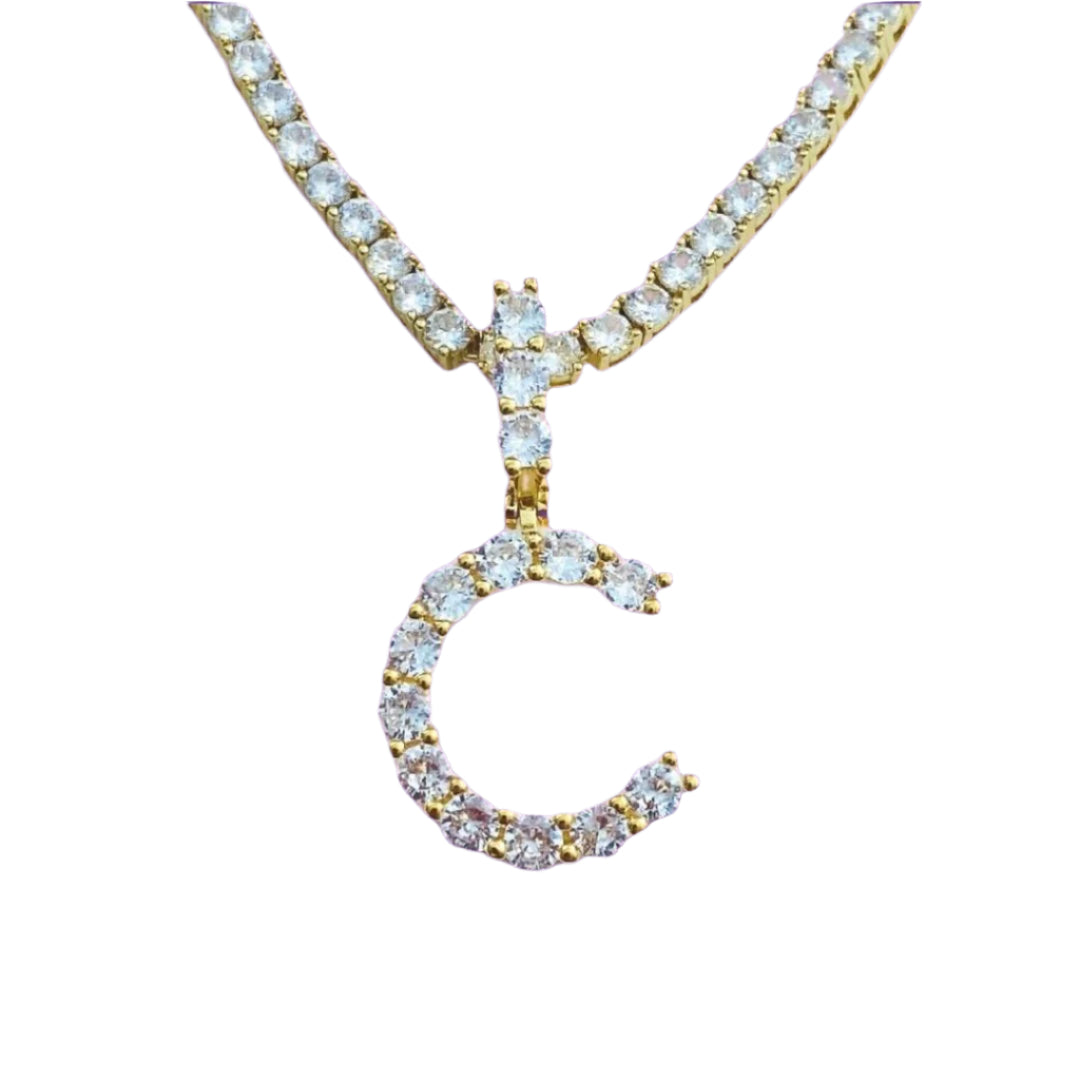 Collar inicial Arial (Oro)