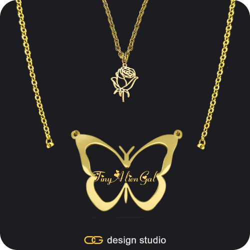 The Classic Butterfly - CustomGld Personalized Spring Name Necklace