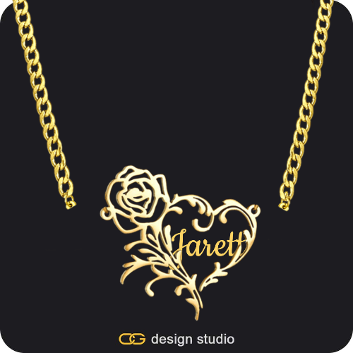 The Rose Petal - CustomGld Personalized Name Necklace