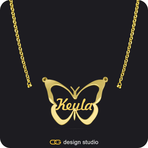 The Classic Butterfly - CustomGld Personalized Spring Name Necklace