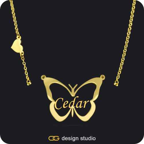 The Classic Butterfly - CustomGld Personalized Spring Name Necklace