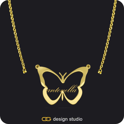 The Classic Butterfly - CustomGld Personalized Spring Name Necklace