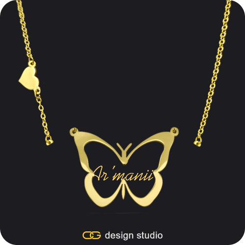 The Classic Butterfly - CustomGld Personalized Spring Name Necklace