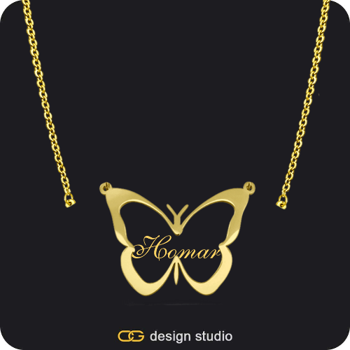 The Classic Butterfly - CustomGld Personalized Spring Name Necklace