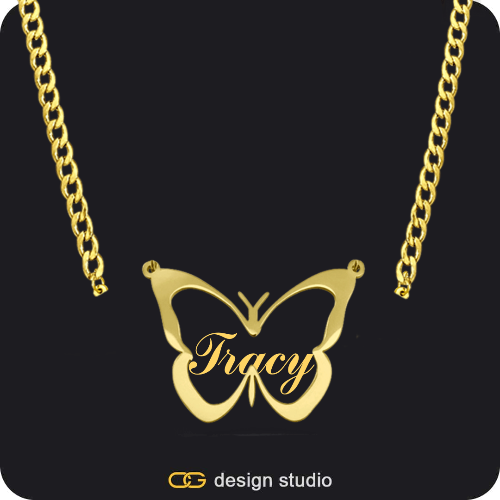 The Classic Butterfly - CustomGld Personalized Spring Name Necklace