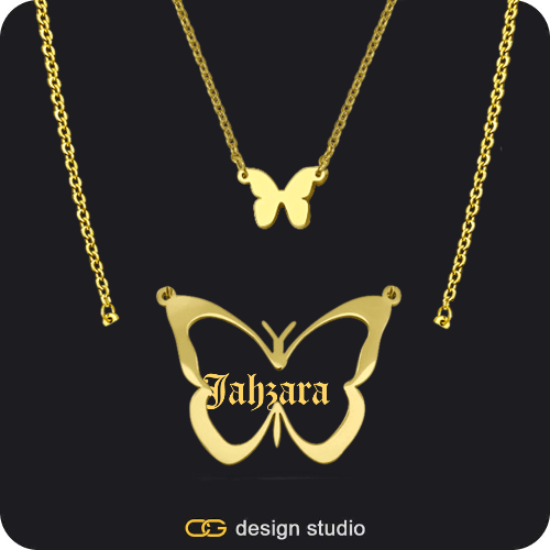 The Classic Butterfly - CustomGld Personalized Spring Name Necklace