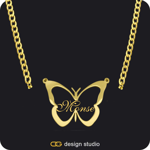 The Classic Butterfly - CustomGld Personalized Spring Name Necklace