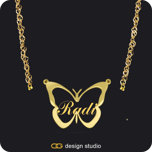 The Classic Butterfly - CustomGld Personalized Spring Name Necklace