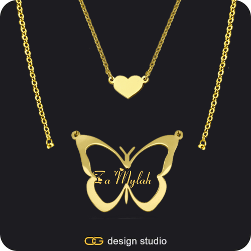 The Classic Butterfly - CustomGld Personalized Spring Name Necklace