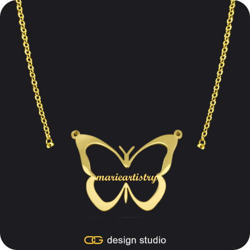 The Classic Butterfly - CustomGld Personalized Spring Name Necklace