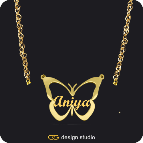 The Classic Butterfly - CustomGld Personalized Spring Name Necklace