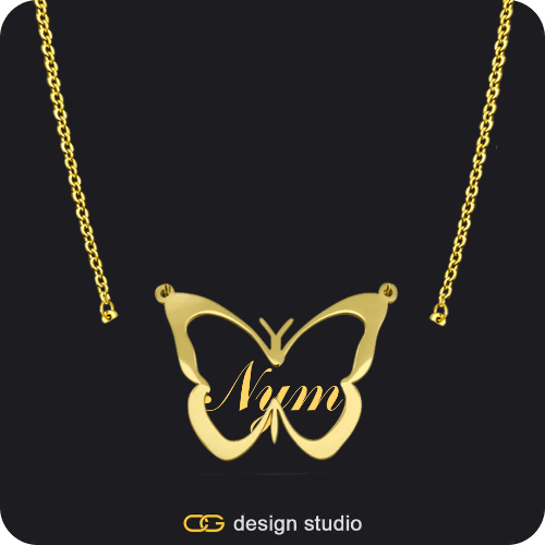 The Classic Butterfly - CustomGld Personalized Spring Name Necklace