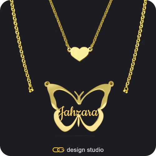 The Classic Butterfly - CustomGld Personalized Spring Name Necklace