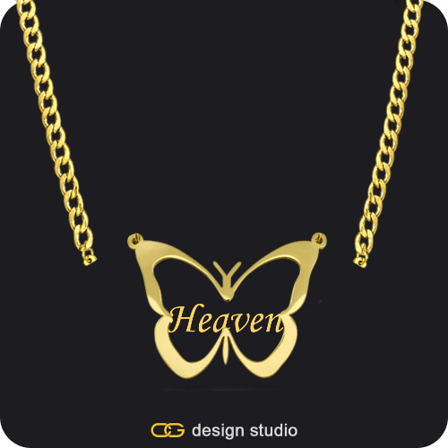 The Classic Butterfly - CustomGld Personalized Spring Name Necklace