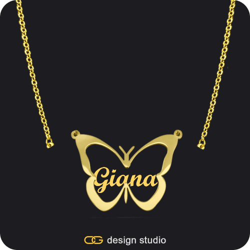 The Classic Butterfly - CustomGld Personalized Spring Name Necklace