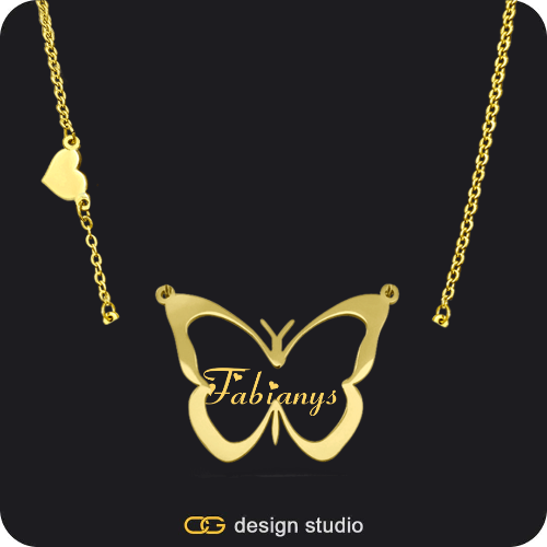 The Classic Butterfly - CustomGld Personalized Spring Name Necklace