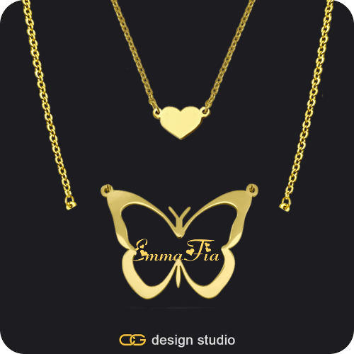 The Classic Butterfly - CustomGld Personalized Spring Name Necklace