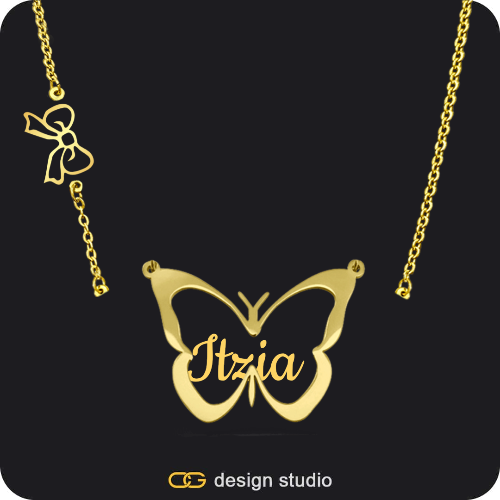 The Classic Butterfly - CustomGld Personalized Spring Name Necklace