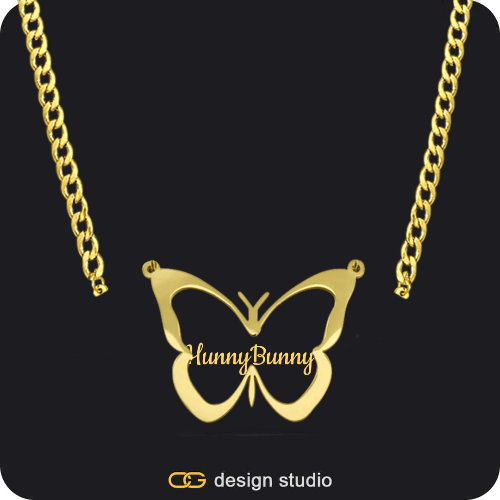 The Classic Butterfly - CustomGld Personalized Spring Name Necklace