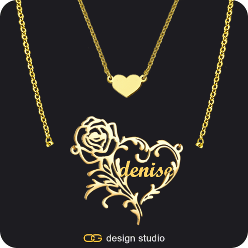 The Rose Petal - CustomGld Personalized Name Necklace