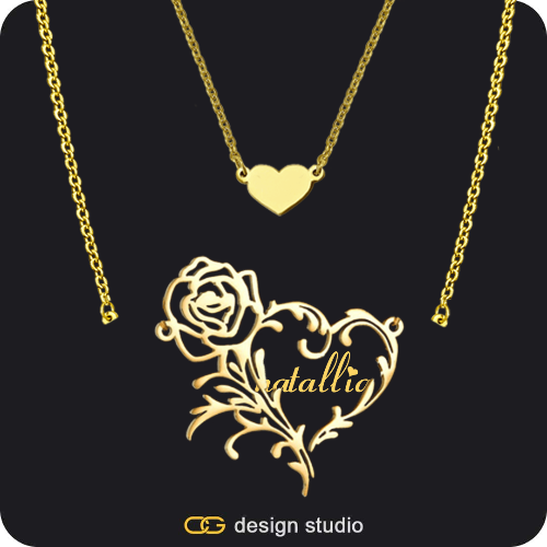 The Rose Petal - CustomGld Personalized Name Necklace