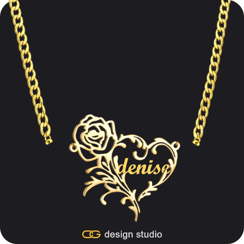 The Rose Petal - CustomGld Personalized Name Necklace