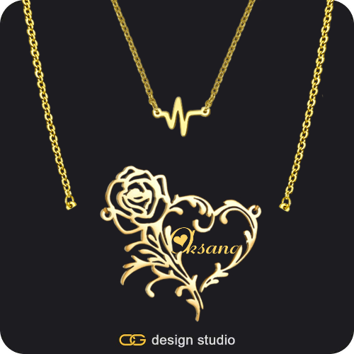 The Rose Petal - CustomGld Personalized Name Necklace