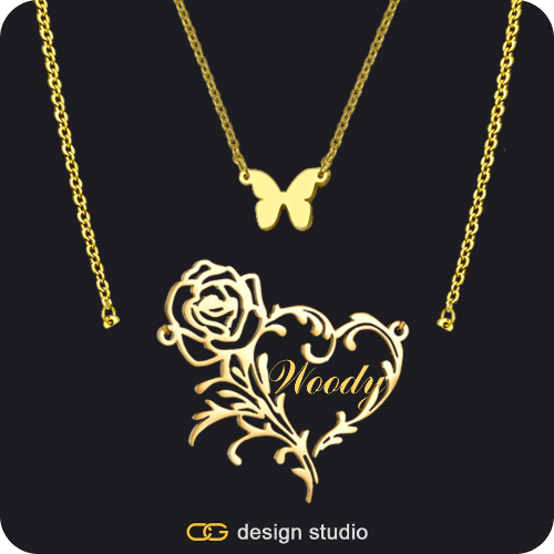 The Rose Petal - CustomGld Personalized Name Necklace