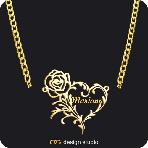 The Rose Petal - CustomGld Personalized Name Necklace