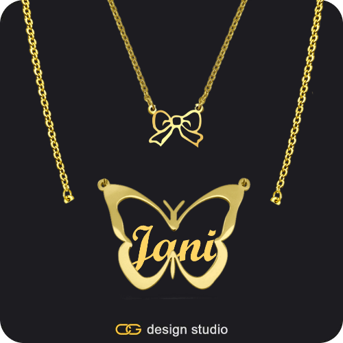 The Classic Butterfly - CustomGld Personalized Spring Name Necklace